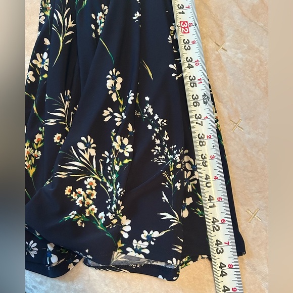 Lauren Ralph Lauren Womens Faux Wrap Blue Floral Dress Sz 12P Flowy Vacation - Picture 8 of 10